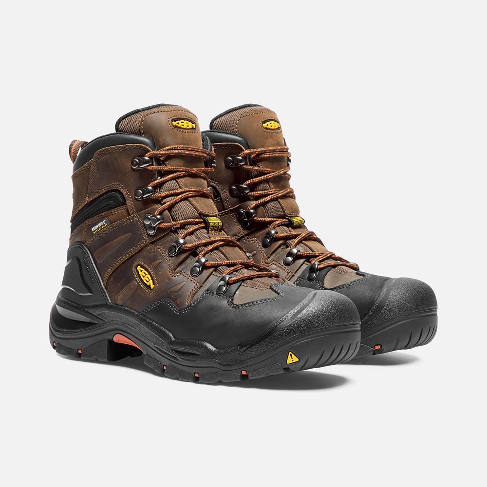 Botas de Trabajo Keen Mexico Marrom/Negros - Hombre Coburg 6\" Waterproof (Steel Toe) - ZP3791608